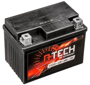 baterie 12V, YTX4L/YTZ5S, 4Ah, 70A, bezúdržbová GEL technologie, 113x70x85, A-TECH (aktivovaná ve výrobě)