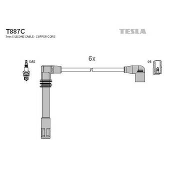 kabely zapalovací Tesla T887C