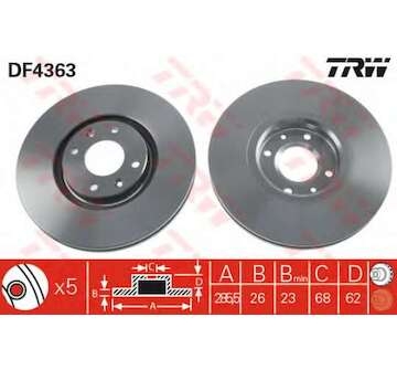 kotouč brzdový přední 302mm