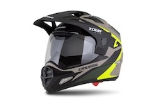přilba Tour 2.0 X-tra, CASSIDA (písková matná/žlutá fluo/zelená/černá, plexi s přípravou pro Pinlock, vel. 2XL)